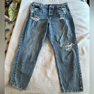 Lucky Brand Drew Mom High Rise Taper Jeans, Sz 18/34